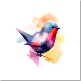 Bird watercolor simple illustration Posters and Art